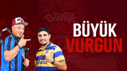 Podcastcover von BÜYÜK VURGUN mit Titel der Episode und Foto des Gastes